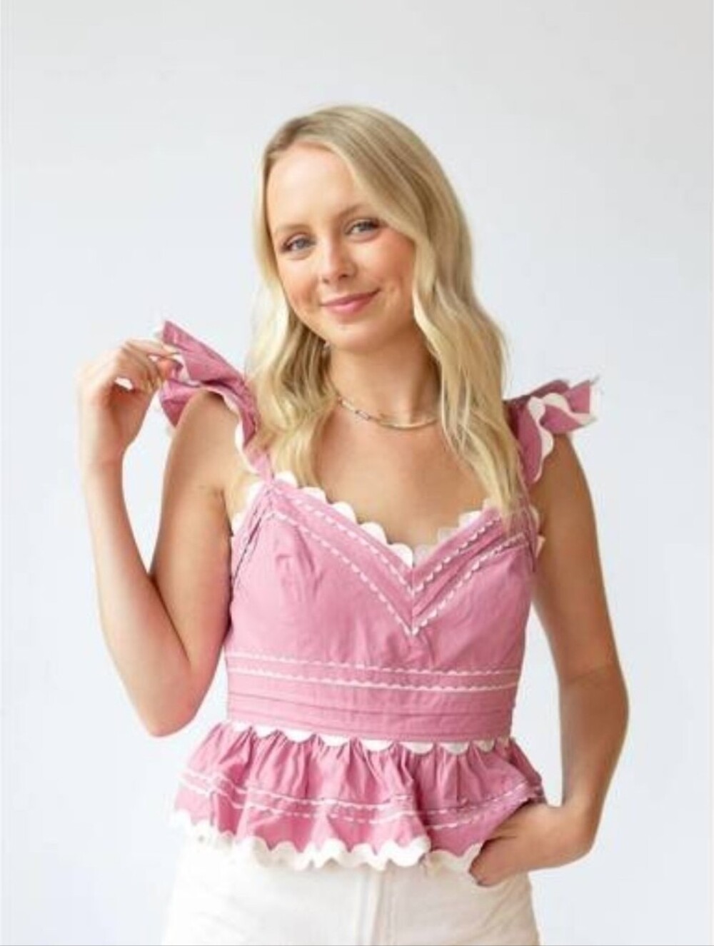 #summer NEW SOFIE THE LABEL jeanie poplin tank top in pink
